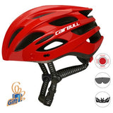 HOT Ultralight Cycling Helmet With Removable Visor Goggles Bicycle Taillight Intergrally-molded Mountain Road Bike MTB Helmets