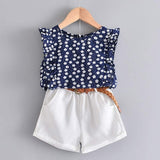 Bear Leader New Summer Casual Children Sets Flowers Blue T-shirt+  Pants Girls Clothing Sets Kids Summer Suit For 3-7 Years