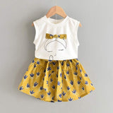 Bear Leader New Summer Casual Children Sets Flowers Blue T-shirt+  Pants Girls Clothing Sets Kids Summer Suit For 3-7 Years