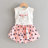Bear Leader New Summer Casual Children Sets Flowers Blue T-shirt+  Pants Girls Clothing Sets Kids Summer Suit For 3-7 Years