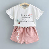 Bear Leader New Summer Casual Children Sets Flowers Blue T-shirt+  Pants Girls Clothing Sets Kids Summer Suit For 3-7 Years
