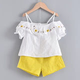 Bear Leader New Summer Casual Children Sets Flowers Blue T-shirt+  Pants Girls Clothing Sets Kids Summer Suit For 3-7 Years