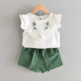 Bear Leader New Summer Casual Children Sets Flowers Blue T-shirt+  Pants Girls Clothing Sets Kids Summer Suit For 3-7 Years