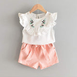 Bear Leader New Summer Casual Children Sets Flowers Blue T-shirt+  Pants Girls Clothing Sets Kids Summer Suit For 3-7 Years