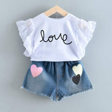 Bear Leader New Summer Casual Children Sets Flowers Blue T-shirt+  Pants Girls Clothing Sets Kids Summer Suit For 3-7 Years