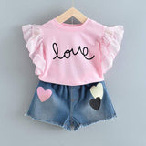 Bear Leader New Summer Casual Children Sets Flowers Blue T-shirt+  Pants Girls Clothing Sets Kids Summer Suit For 3-7 Years