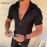 Fashion Long/Short sleeved Hoodie Zipper T shirt Men