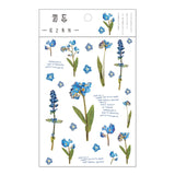 Journamm 12 Designs Natural Daisy Clover Japanese Words Stickers Transparent PET Material Flowers Leaves Plants Deco Stickers