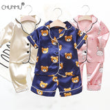 Children's Pajamas Set Baby Boy Girl Clothes Summer Sleepwear Set Kids Cartoon Printed Tops+Shorts Toddler Clothing Sets