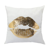 White Brozing Gold Cushion Love Lips Geometric Cushions Christmas Decorations For Home Decorative Pillow Sofa Throw Pillow