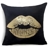 White Brozing Gold Cushion Love Lips Geometric Cushions Christmas Decorations For Home Decorative Pillow Sofa Throw Pillow
