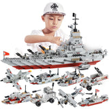Lego Military Warship Navy Aircraft Army Building Block Figures for Children