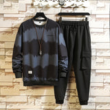 Patchwork Men's Sportswear Sets 2020 Autumn Spring Hoodies Casual Tracksuit Sweatshirt + Sweatpants Track Suit