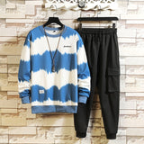 Patchwork Men's Sportswear Sets 2020 Autumn Spring Hoodies Casual Tracksuit Sweatshirt + Sweatpants Track Suit