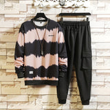Patchwork Men's Sportswear Sets 2020 Autumn Spring Hoodies Casual Tracksuit Sweatshirt + Sweatpants Track Suit