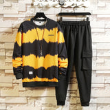 Patchwork Men's Sportswear Sets 2020 Autumn Spring Hoodies Casual Tracksuit Sweatshirt + Sweatpants Track Suit