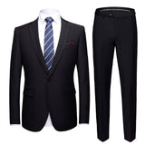 Business Formal Men Suits Solid One-button Blazer Pants Marriage Tuxedo male 2 Piece suit Men Terno wedding Suit slim fit 2020