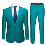 Business Formal Men Suits Solid One-button Blazer Pants Marriage Tuxedo male 2 Piece suit Men Terno wedding Suit slim fit 2020
