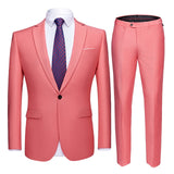 Business Formal Men Suits Solid One-button Blazer Pants Marriage Tuxedo male 2 Piece suit Men Terno wedding Suit slim fit 2020