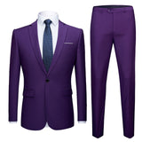 Business Formal Men Suits Solid One-button Blazer Pants Marriage Tuxedo male 2 Piece suit Men Terno wedding Suit slim fit 2020