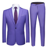 Business Formal Men Suits Solid One-button Blazer Pants Marriage Tuxedo male 2 Piece suit Men Terno wedding Suit slim fit 2020