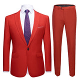 Business Formal Men Suits Solid One-button Blazer Pants Marriage Tuxedo male 2 Piece suit Men Terno wedding Suit slim fit 2020