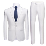 Business Formal Men Suits Solid One-button Blazer Pants Marriage Tuxedo male 2 Piece suit Men Terno wedding Suit slim fit 2020