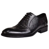 New Crocodile Vintage Fashion Men Shoes Formal Dress Casual Leather Shoes Business Wedding Loafers Designer Brogue Office Shoes