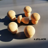 6pcs Handmade Painting Beech Wooden Dolls Loose Parts /DIY Painting Wood Honeycomb Mushrooms Cones Droplets Acorns Creative Toy