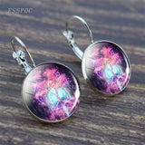 Tree of Life Silver Color Earrings Fashion France Earrings for Women EarHook Earrings Life Tree Glass Cabochon Jewelry Girl Gift