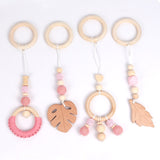Kids Rattle Toys for 0-12 Months Nordic Baby Gym Play Nursery Sensory Ring-pull Teether Toy Stroller Wooden Pendant Toddler Room