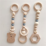 Kids Rattle Toys for 0-12 Months Nordic Baby Gym Play Nursery Sensory Ring-pull Teether Toy Stroller Wooden Pendant Toddler Room