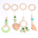 Kids Rattle Toys for 0-12 Months Nordic Baby Gym Play Nursery Sensory Ring-pull Teether Toy Stroller Wooden Pendant Toddler Room