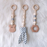 Kids Rattle Toys for 0-12 Months Nordic Baby Gym Play Nursery Sensory Ring-pull Teether Toy Stroller Wooden Pendant Toddler Room