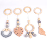 Kids Rattle Toys for 0-12 Months Nordic Baby Gym Play Nursery Sensory Ring-pull Teether Toy Stroller Wooden Pendant Toddler Room