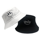 SMILE Bucket Hat Double Sided Bucket Hat Smiling face Unisex Fashion Bob Cap Hip Hop Gorro Men Summer Cap
