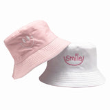SMILE Bucket Hat Double Sided Bucket Hat Smiling face Unisex Fashion Bob Cap Hip Hop Gorro Men Summer Cap