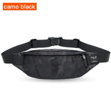 Hk Fanny Pack Black Waterproof Money Belt Bag Men Purse Teenager's Travel Wallet Belt Male Waist Bags Cigarette Case for Phone