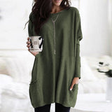 O-neck Long Sleeve Gradient Color Loose Casual Dress Women 2019 Spring Autumn Pocket Long Tops Plus Size 5xl Ladies Dresses