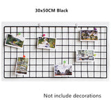 Ins Nordic Home Wall Decoration Iron Grid Decor Photo Frame Postcards DIY Wall Art Display Storage Rack Holder Shelf Organizer