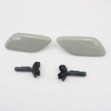 Front Bumper Headlight Washer Cover Cap + Head Lamp Washer Nozzle Spray
