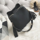 New Fashion Scrub Women Bucket Bag Vintage Tassel Messenger Bag