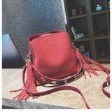 New Fashion Scrub Women Bucket Bag Vintage Tassel Messenger Bag
