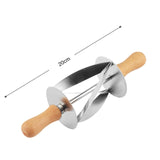 Upspirit Stainless Steel Rolling Cutter for Making Croissant Bread Wheel Dough Pastry Knife Wooden Handle baking Kitchen Knife