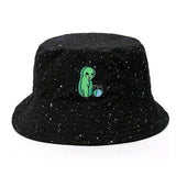 Unisex Embroidery Aliens Foldable Bucket Hat Women Men Beach Sun fishing hat Bob Summer Outdoor fisherman hat gorro pescador