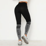 Patchwork Yoga Seamless Fitness Pants Fashion Hips Lifting Workout