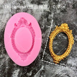 DIY Mirror Fondant Cake Decorating Tools Frame Cupcake Chocolate Wedding Cake Border Silicone Molds Kitchen Baking Moulds