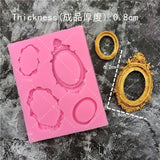 DIY Mirror Fondant Cake Decorating Tools Frame Cupcake Chocolate Wedding Cake Border Silicone Molds Kitchen Baking Moulds