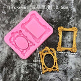 DIY Mirror Fondant Cake Decorating Tools Frame Cupcake Chocolate Wedding Cake Border Silicone Molds Kitchen Baking Moulds