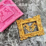 DIY Mirror Fondant Cake Decorating Tools Frame Cupcake Chocolate Wedding Cake Border Silicone Molds Kitchen Baking Moulds
